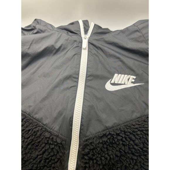 Nike Kids Sherpa Windrunner Full-Zip Fleece Jacket Black Large unisex - Picture 1 of 6
